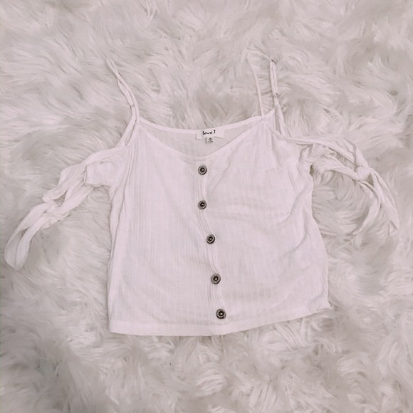 white tie sleeve crop top | f21 - Picture 1 of 3
